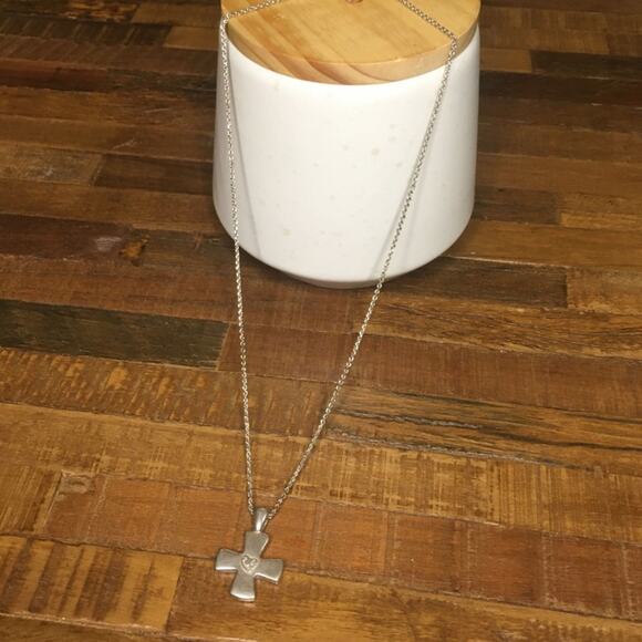 Vintage Carolee Sterling Silver Cross Necklace, signed, solid - Picture 8 of 8